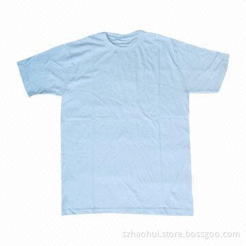 Cheap White Promotional T-shirt with Interlock Fabric, Available in Various Colors